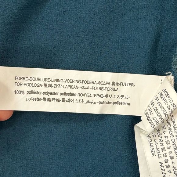 ZARA Trf Collection Velvet Beaded Wrap Mini Dress Turquoise Blue Party Formal S - Picture 12 of 13